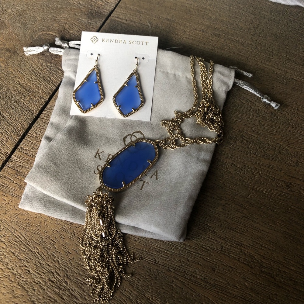 Kendra Scott Alex & Rayne set in Periwinkle & Gold